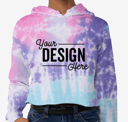 Tie-Dye Women's Cropped Pullover Hoodie-default