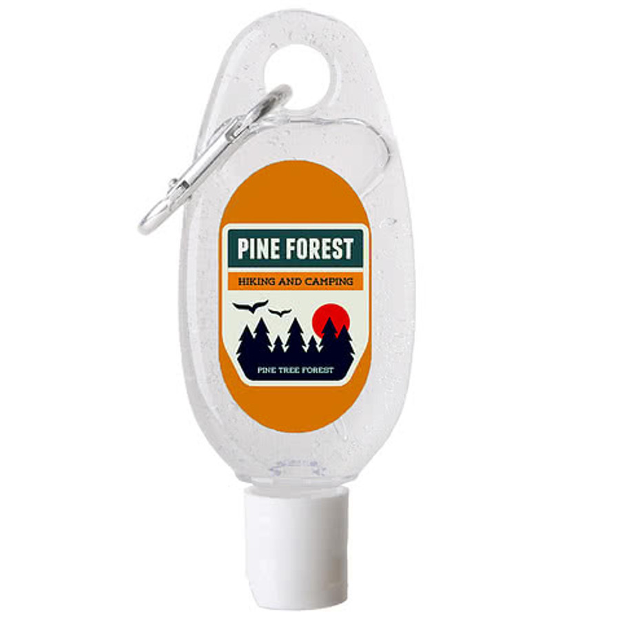 Full Color 2 oz. Aloe Vera Gel with Carabiner in White