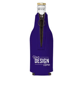 Foldable Foam Zipper Bottle Cooler - Color: Purple