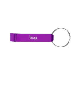 Laser Engraved Aluminum Bottle Opener Keychain - Color: Purple