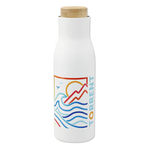 Full Color 17 oz. Shaco Insulated Bottle with Bamboo Lid