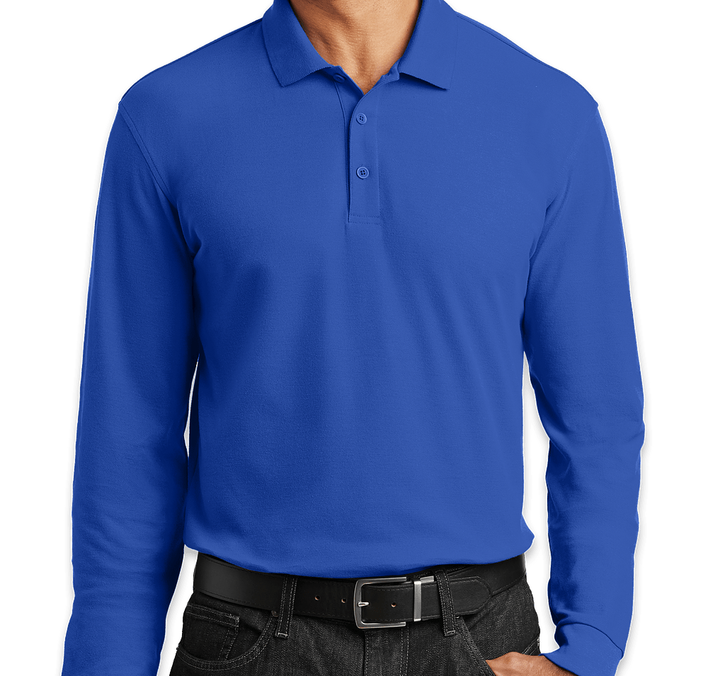 Port Authority Lightweight Classic Pique Long Sleeve Polo - Printed-default