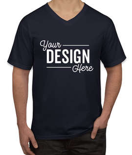 Canada - Anvil Jersey V-Neck T-shirt - Color: Navy