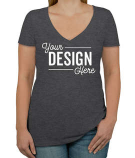 Next Level Women's Slim Fit Tri-Blend Deep V-Neck T-shirt
