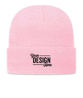 Cap America Knit Cuff Beanie - Color: Pink