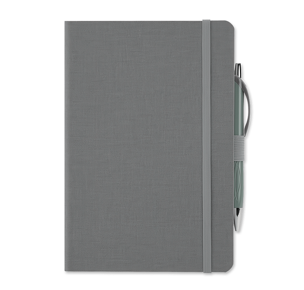 Full Color Crosshatch Soft Cover Notebook with Pen-default