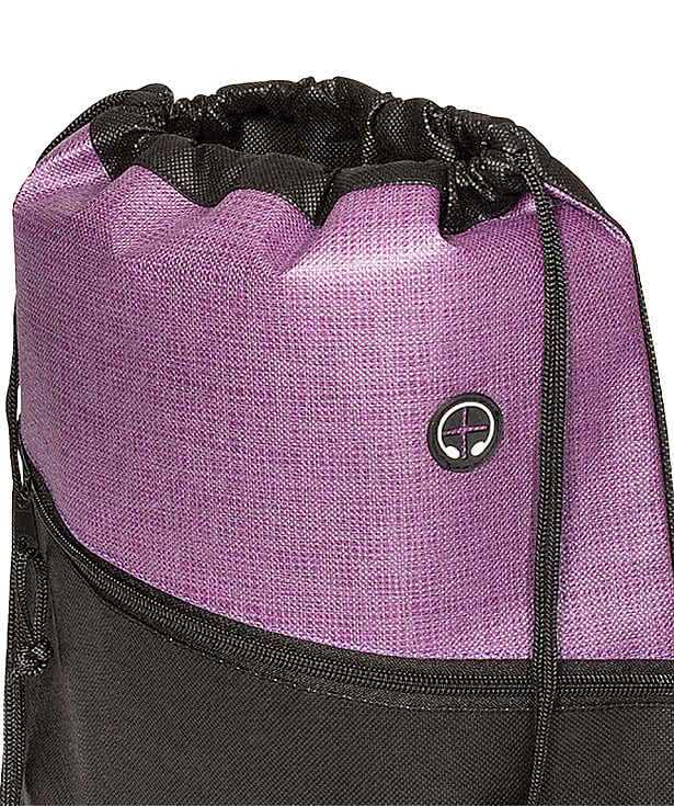 Tonal Heathered Non-Woven Drawstring Bag