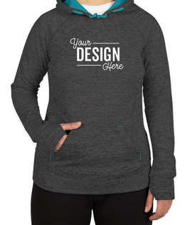 J. America Women's Cosmic Performance Pullover Hoodie - Color: Onyx Fleck / Electric Blue
