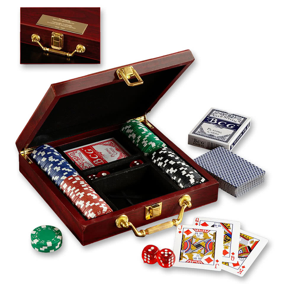 Wooden Box Poker Set
