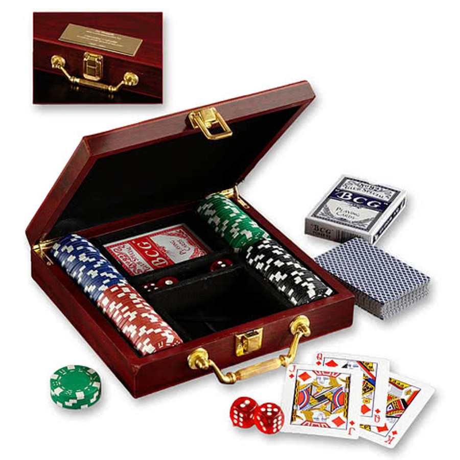 Wooden Box Poker Set in Rosewood