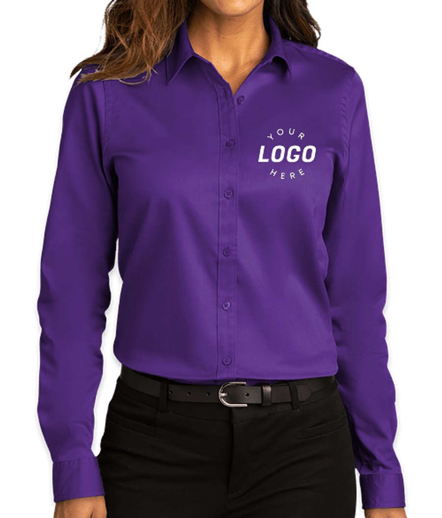 Port Authority Women's SuperPro React Dress Shirt in Purple