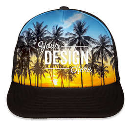 Port Authority Photo Real Snapback Trucker Hat - Color: Palm Trees