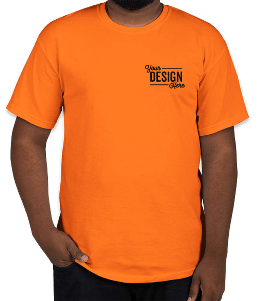 Gildan Ultra Cotton T-shirt - Embroidered in Safety Orange