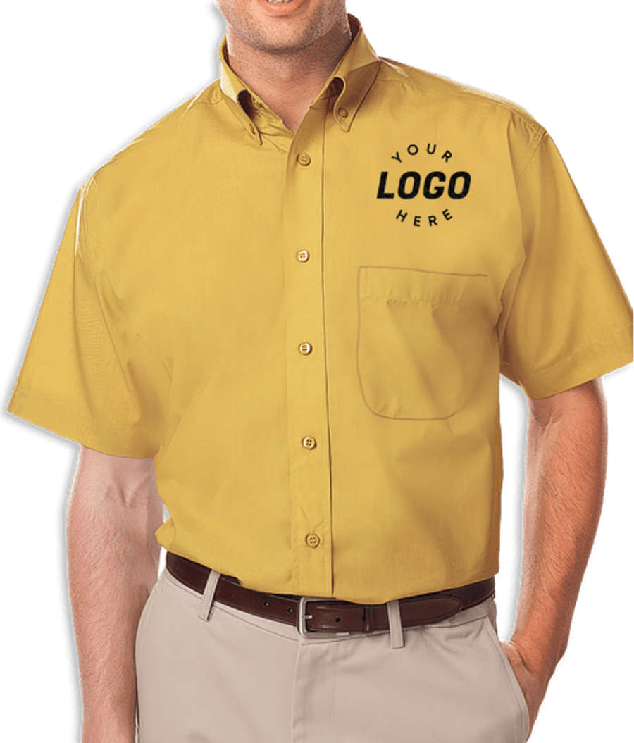 Blue Generation Value Short Sleeve Poplin Dress Shirt - Embroidered in Maize