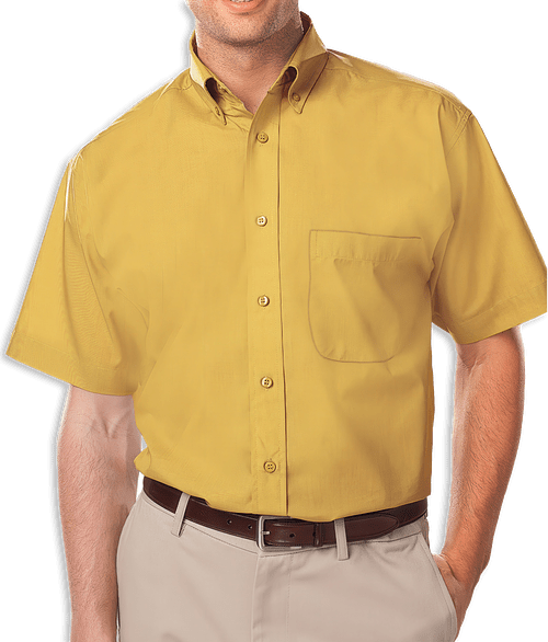 Blue Generation Value Short Sleeve Poplin Dress Shirt - Printed in Maize