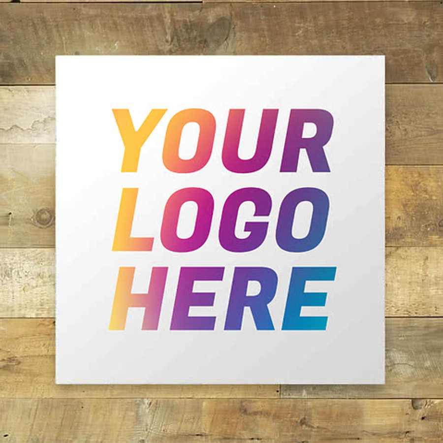 Customized Full Color 12" Square Floor Decal in Columbia Blue