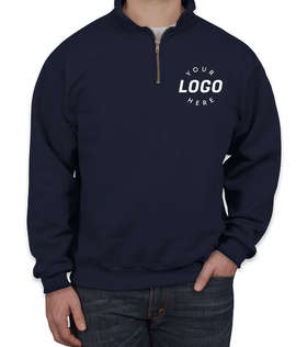 Jerzees Super Sweats 50/50 Quarter Zip Sweatshirt - Screen Printed