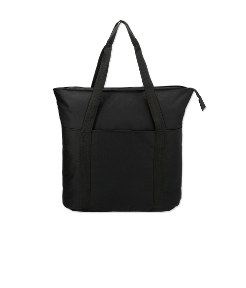 Full Color Large Heavy Duty Zippered Convention Tote Bag in Black