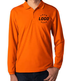 Clique by Cutter & Buck Eco Long Sleeve Performance Pique Polo - Color: Orange