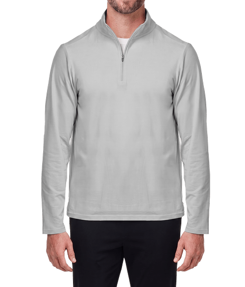 Devon & Jones Raleigh Stretch Quarter Zip Performance Shirt in Grey