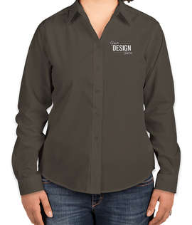 Port Authority Women's Long Sleeve Easy Care Shirt - Color: Bark