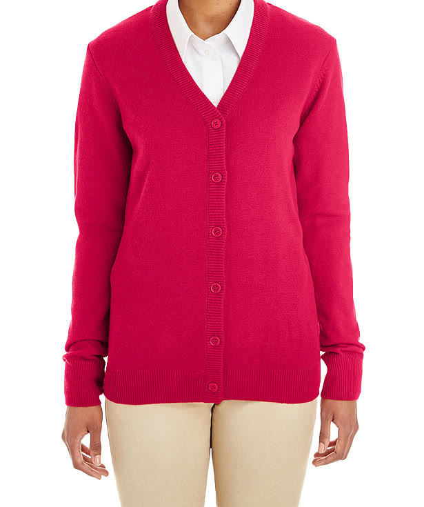 Harriton Women's Pilbloc V-Neck Button-Up Cardigan