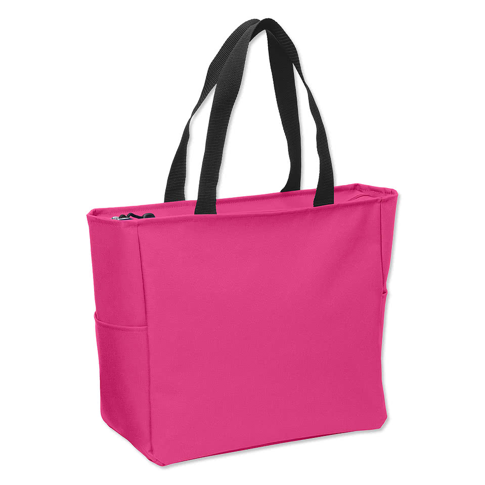 Port Authority Essential Small Poly Canvas Zippered Tote Bag