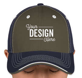 Canada - Sportsman Tri-Color Contrast Stitched Hat - Color: Olive / Navy