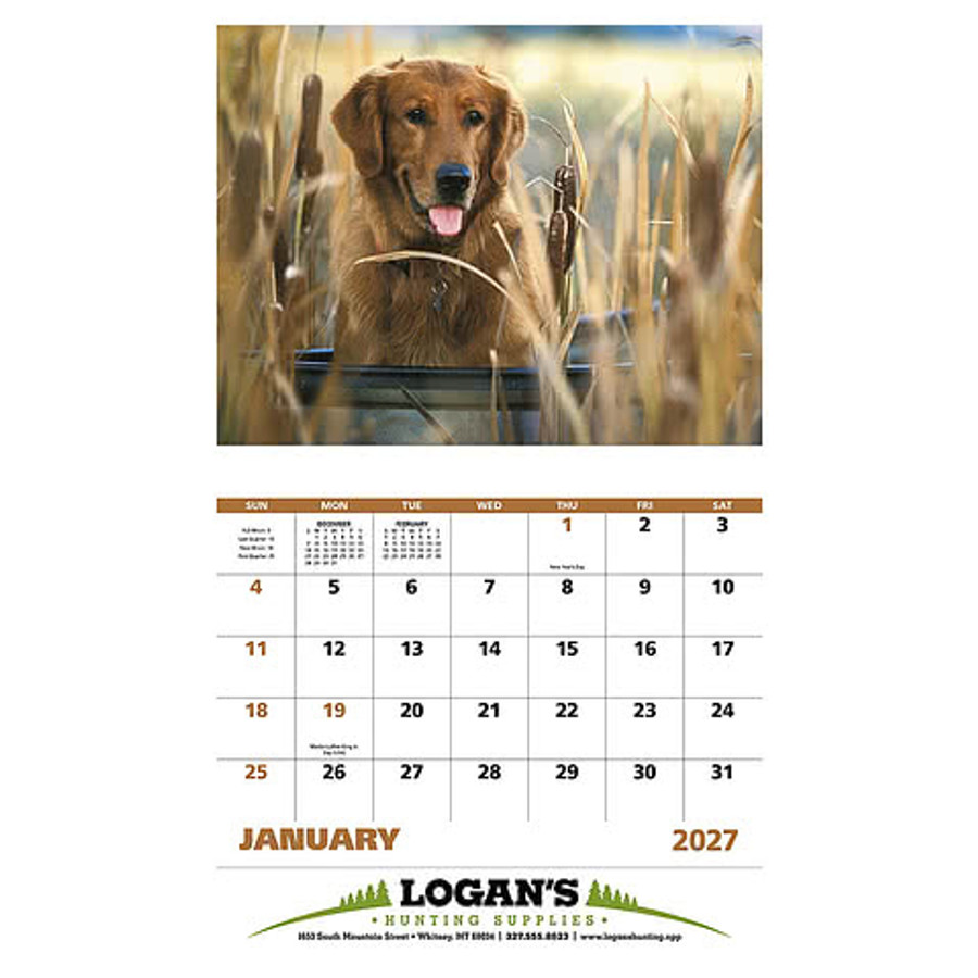 Sporting Dogs Stapled Wall Calendar in Sporting Dogs - Stapled.2026