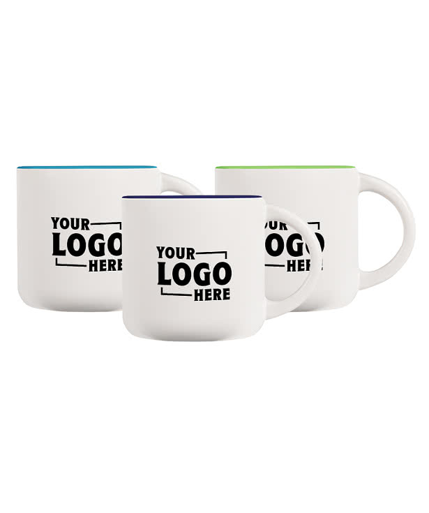 14 oz. Ceramic Two-Tone White Minolo Mug