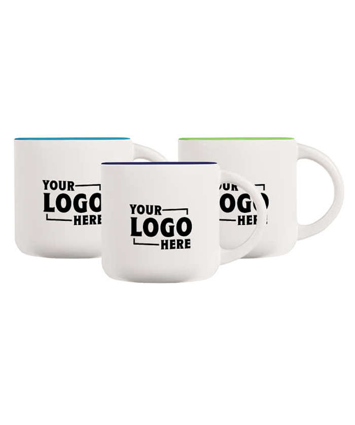 14 oz. Ceramic Two-Tone White Minolo Mug