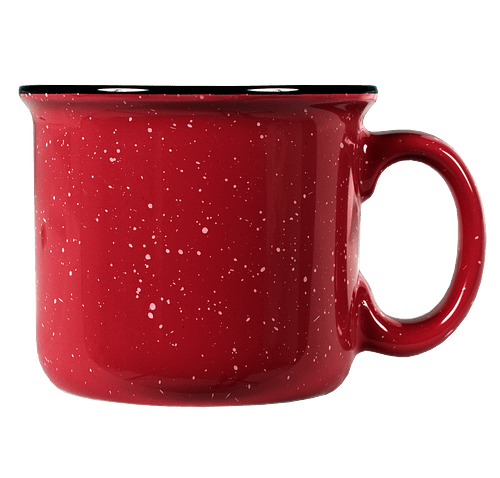 Laser Engraved 14 oz. Ceramic Camper Mug in Red