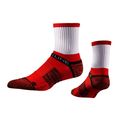 Premium Athletic Mid Length Socks in Red