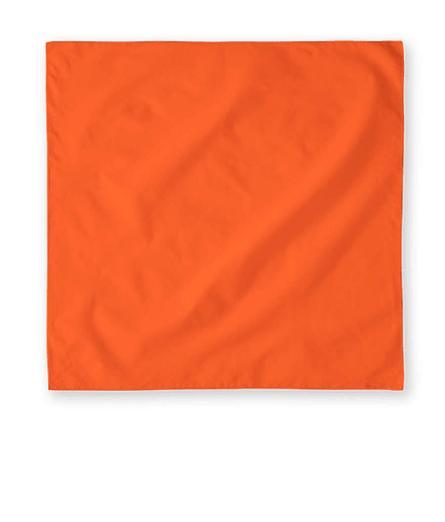 Augusta 100% Cotton Solid Bandana (Centered Design) in Orange