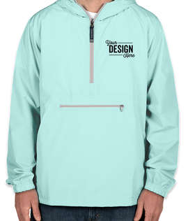 Charles River Pack-N-Go Hooded Packable Anorak - Screen Printed - Color: Aqua