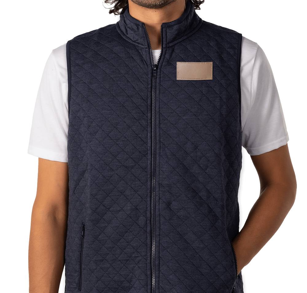 Marine Layer Corbet Quilted Vest - Faux Leather Patch-default