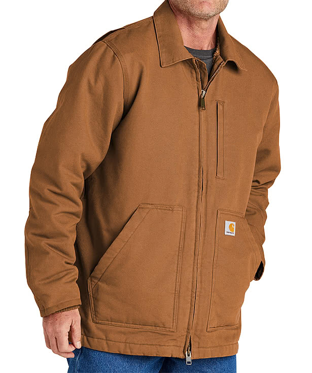 Men's Mock-Neck Sherpa-Lined Vest - Loose Fit - Washed Duck