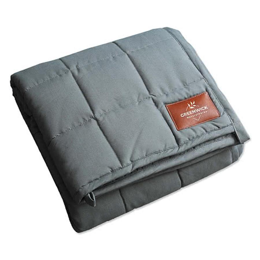 Cuddle Comfort Quilted Weighted Blanket in Grey / Brown