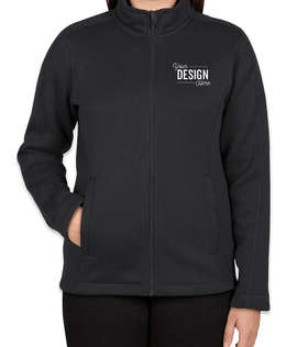 Devon & Jones Women's Full Zip Sweater Fleece Jacket - Color: Navy