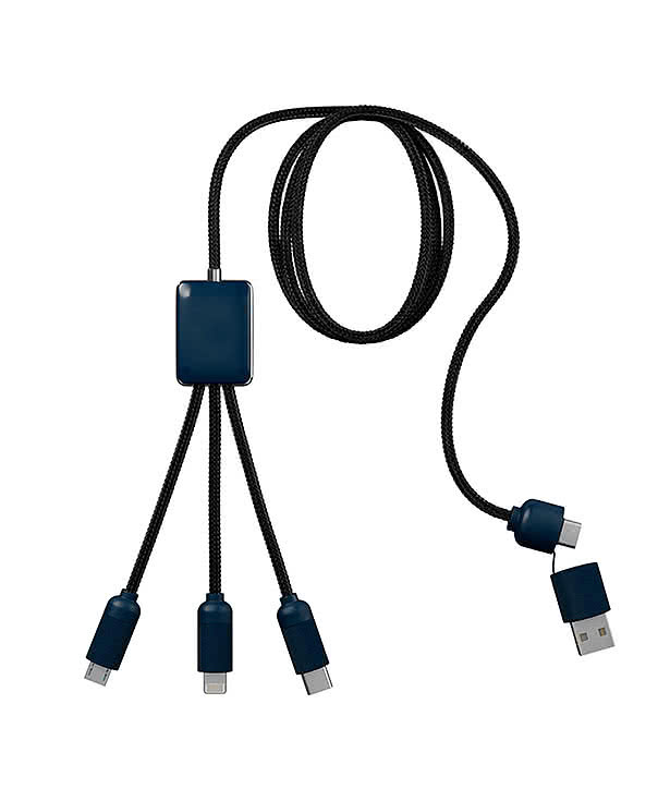 Laser Engraved 5-in-1 Charging Cable with Light-Up Logo