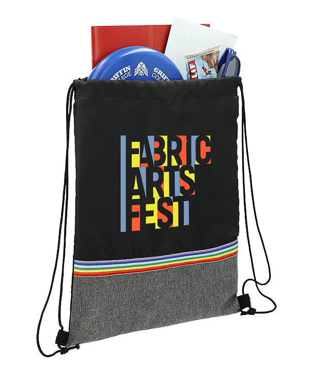 Rainbow Recycled Drawstring Bag