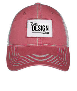 Ahead Rectangle Patch Trucker Hat - Color: Red / White