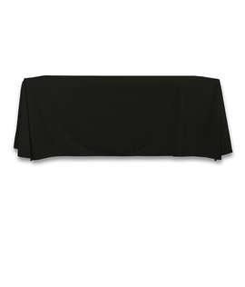 Full Color 6' LazerLine Throw Tablecloth - Color: Black