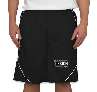 Sport-Tek Micro-Mesh Reversible Contrast Shorts - Black / White