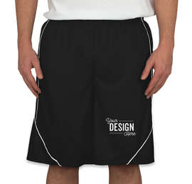Sport-Tek Micro-Mesh Reversible Contrast Shorts - Color: Black / White