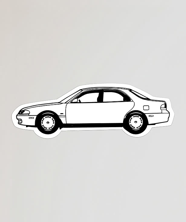 Full Color Re-Stick-It 2.5 in. x 1.125 in. Car Shaped Reusable Decal