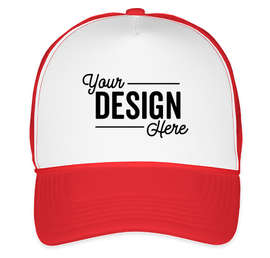 Valucap Foam/Mesh Trucker Hat - Color: White / Red