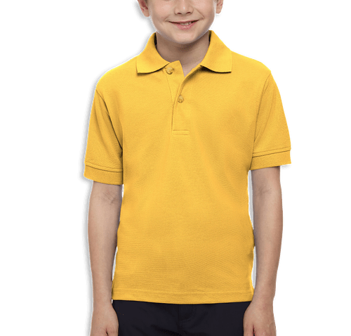 Blue Generation Youth BLU-X-DRI Titan Value Performance Polo - Printed in Yellow