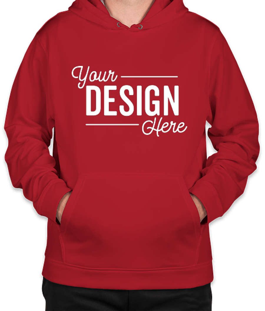 Sport-Tek Performance Pullover Hoodie in Deep Red