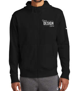 Nike Club Fleece Sleeve Swoosh Zip Hoodie - Color: Black